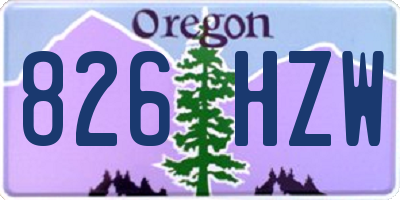 OR license plate 826HZW