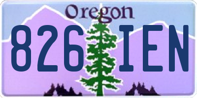 OR license plate 826IEN