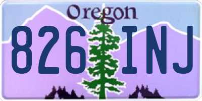 OR license plate 826INJ