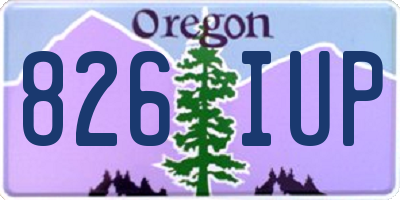 OR license plate 826IUP