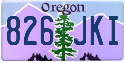 OR license plate 826JKI