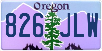 OR license plate 826JLW