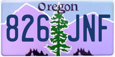 OR license plate 826JNF