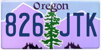 OR license plate 826JTK