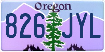 OR license plate 826JYL