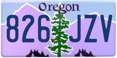 OR license plate 826JZV
