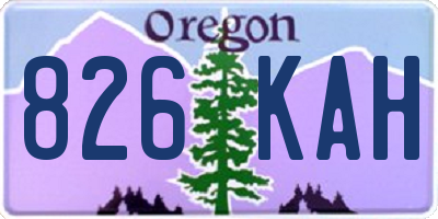 OR license plate 826KAH
