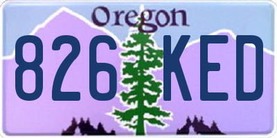 OR license plate 826KED