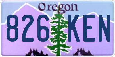 OR license plate 826KEN