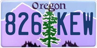 OR license plate 826KEW