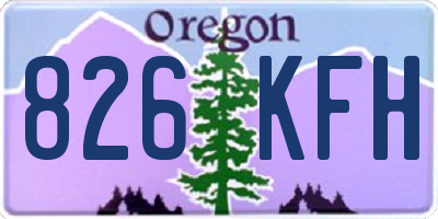 OR license plate 826KFH
