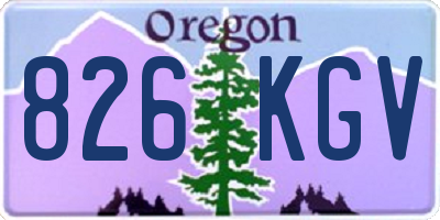 OR license plate 826KGV