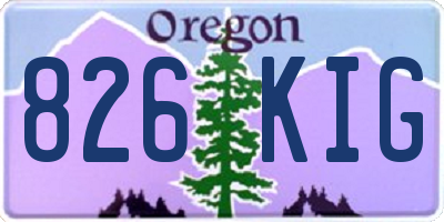OR license plate 826KIG