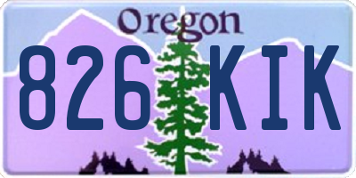 OR license plate 826KIK