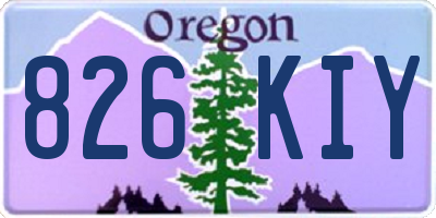 OR license plate 826KIY