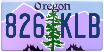 OR license plate 826KLB