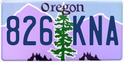OR license plate 826KNA