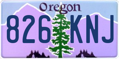 OR license plate 826KNJ