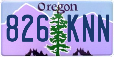 OR license plate 826KNN