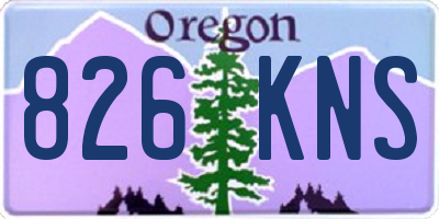 OR license plate 826KNS