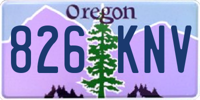 OR license plate 826KNV