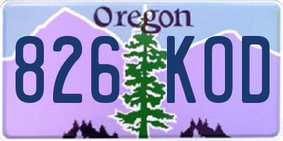 OR license plate 826KOD