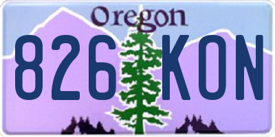 OR license plate 826KON