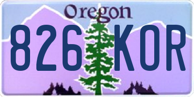 OR license plate 826KOR