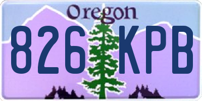 OR license plate 826KPB