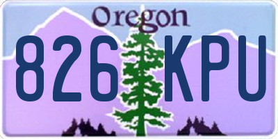 OR license plate 826KPU