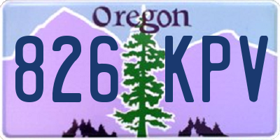 OR license plate 826KPV