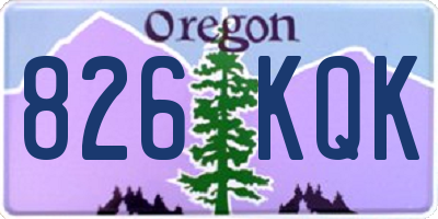 OR license plate 826KQK