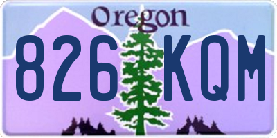 OR license plate 826KQM