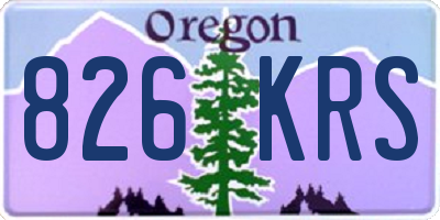 OR license plate 826KRS
