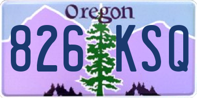 OR license plate 826KSQ