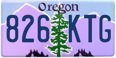 OR license plate 826KTG