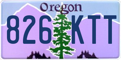 OR license plate 826KTT