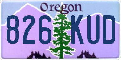 OR license plate 826KUD