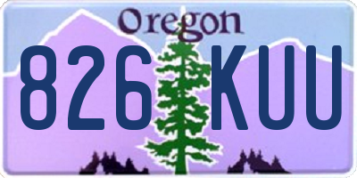 OR license plate 826KUU