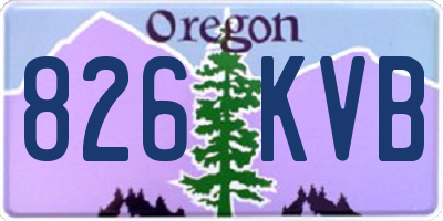 OR license plate 826KVB