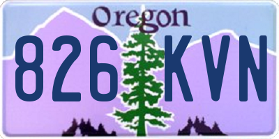 OR license plate 826KVN