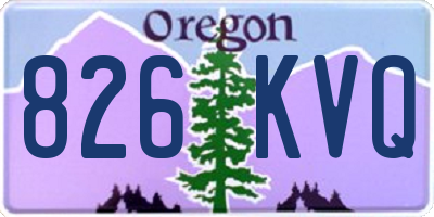 OR license plate 826KVQ