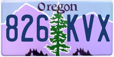 OR license plate 826KVX