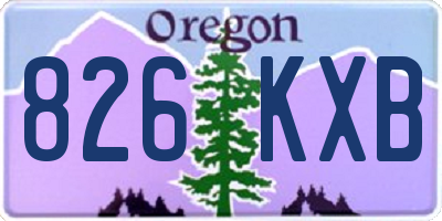 OR license plate 826KXB