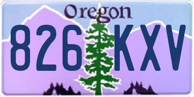 OR license plate 826KXV