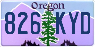 OR license plate 826KYD