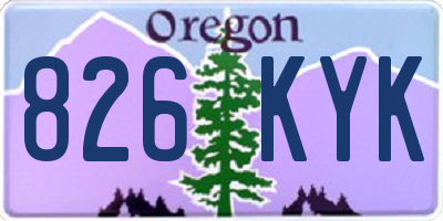 OR license plate 826KYK