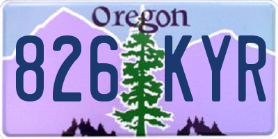 OR license plate 826KYR