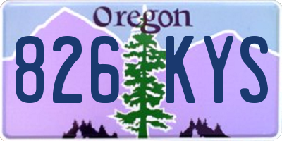 OR license plate 826KYS