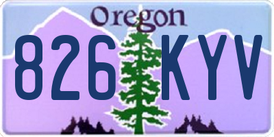 OR license plate 826KYV